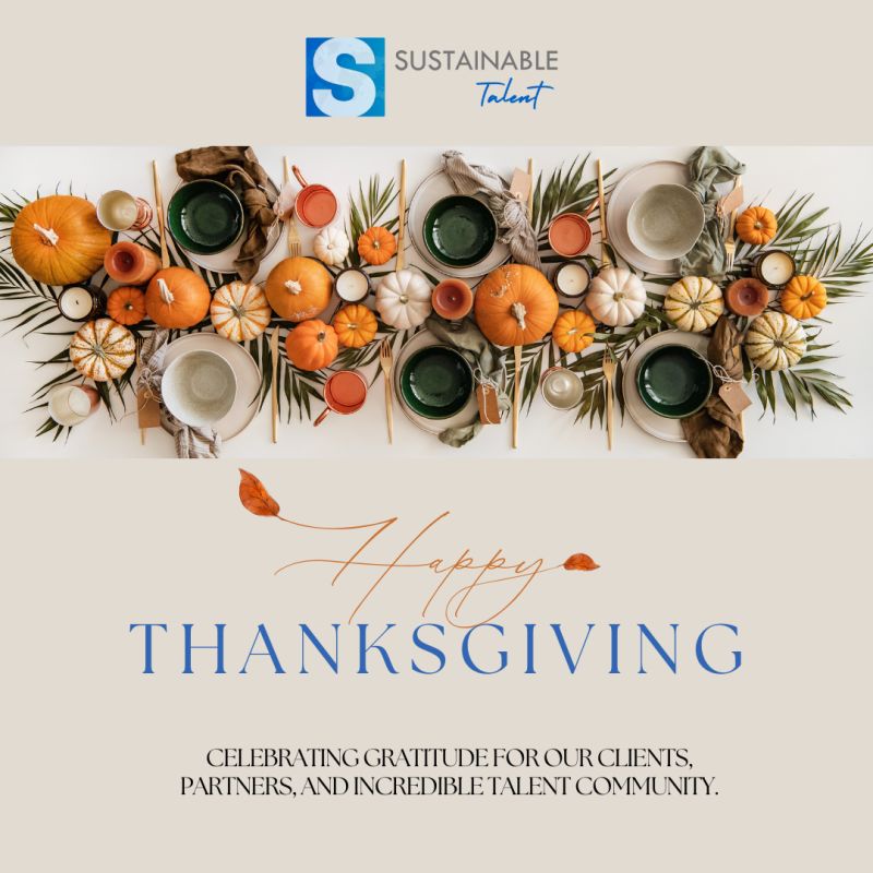 Happy Thanksgiving graphic for Sustainable Talent