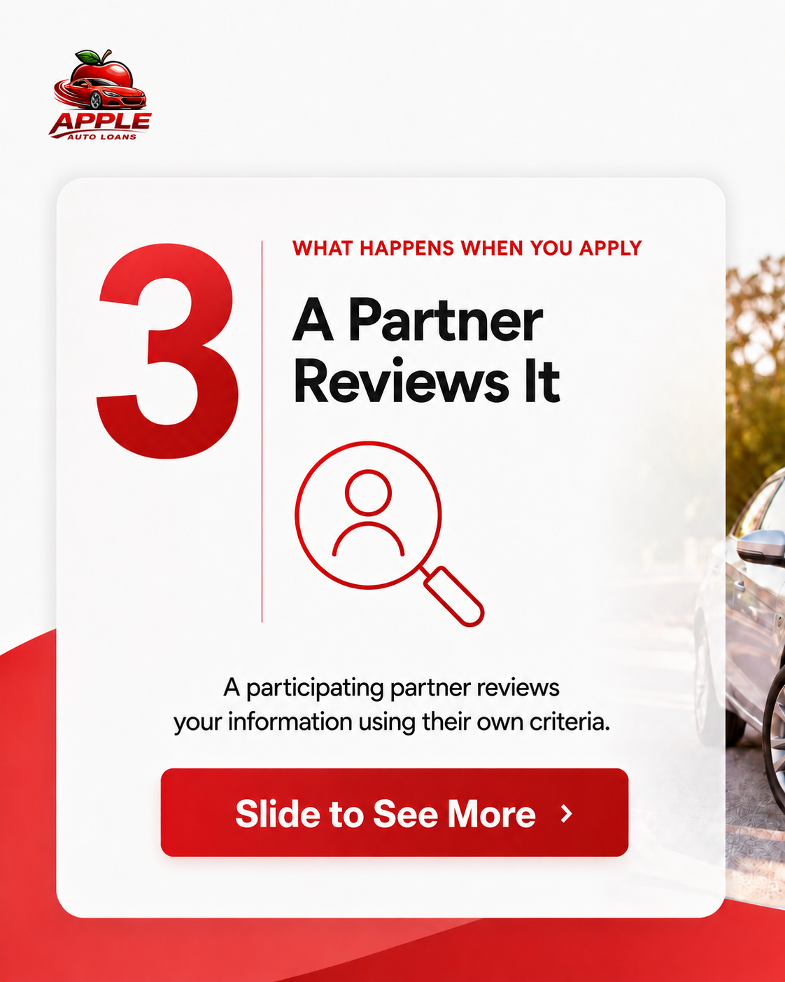 A Partner Reviews It step graphic for Apple Auto Loans