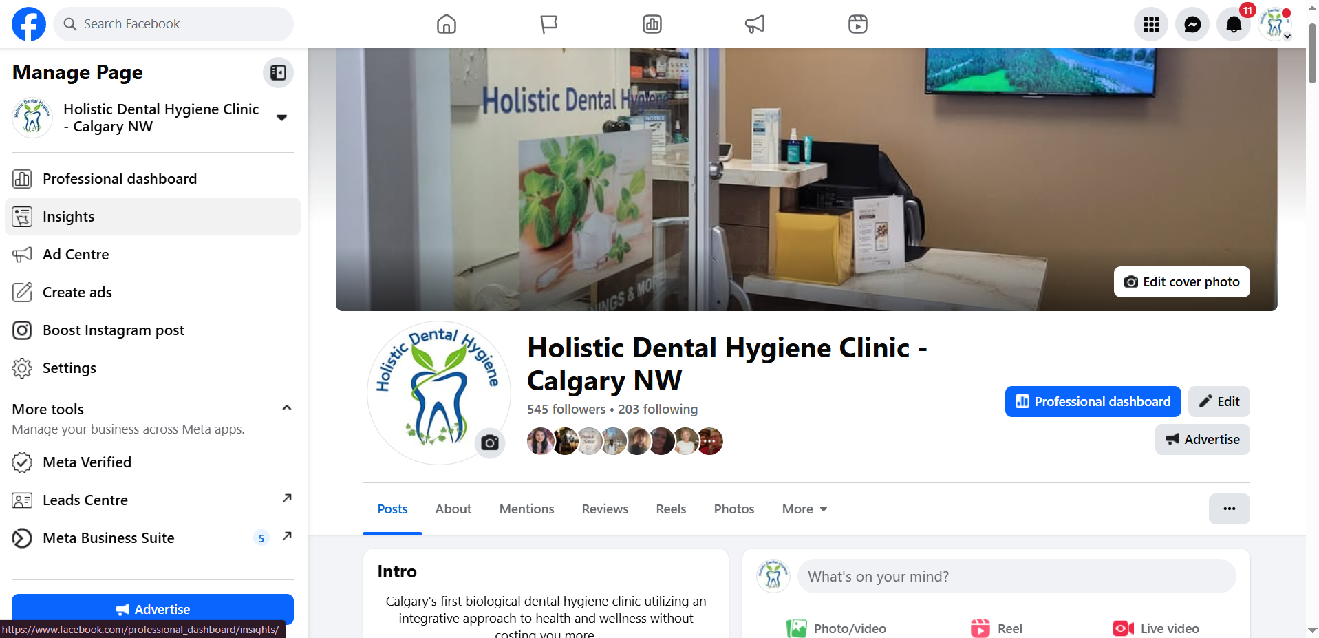 Facebook Page for Holistic Dental Hygiene Clinic