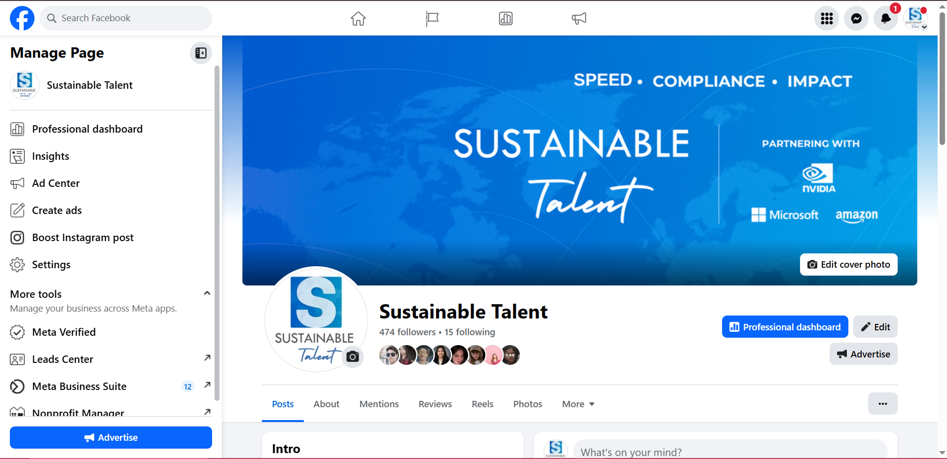 Facebook Page for Sustainable Talent